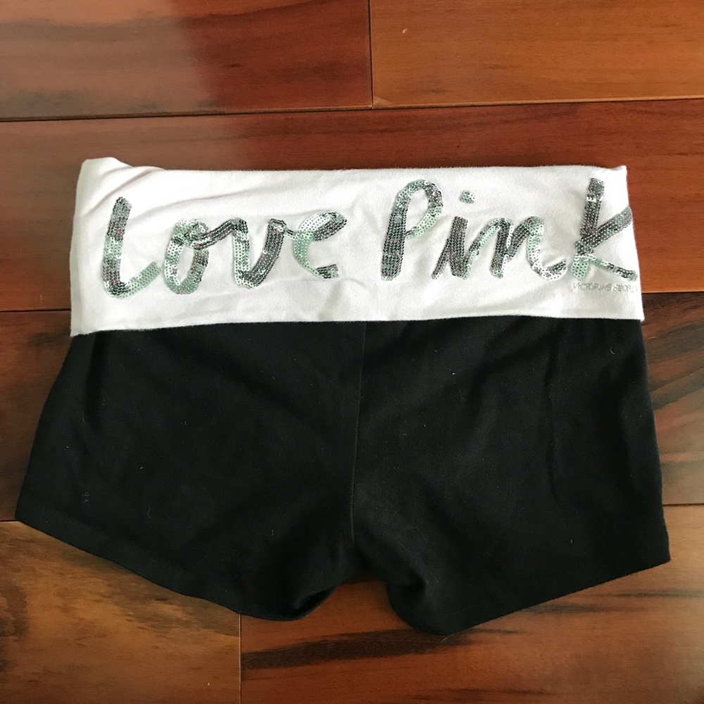 PINK sequins shorts XS